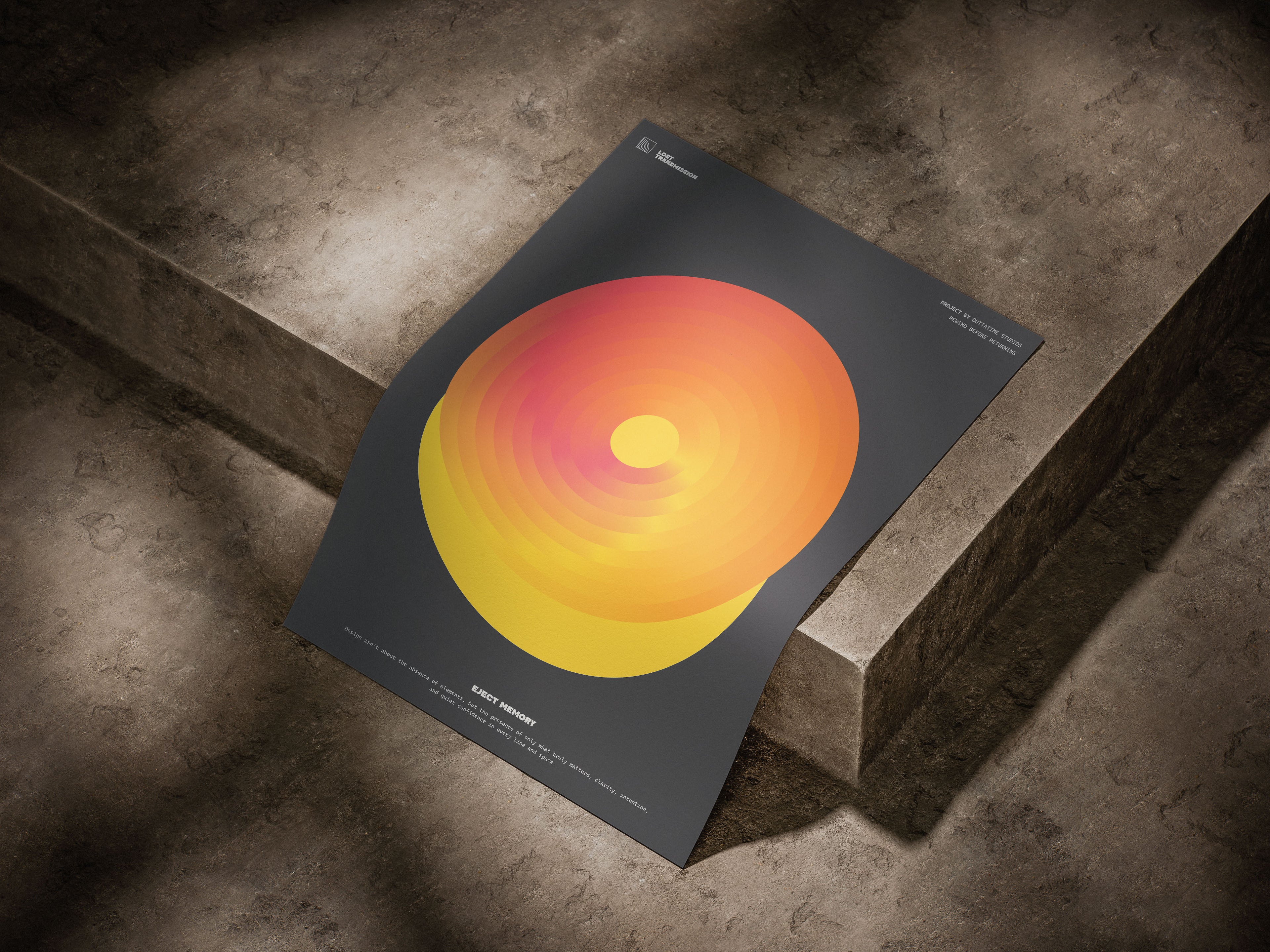 Retro Spiral Wall Art Poster - 80's Gradient Design on Classic Black - Vibrant Decor for Any Space