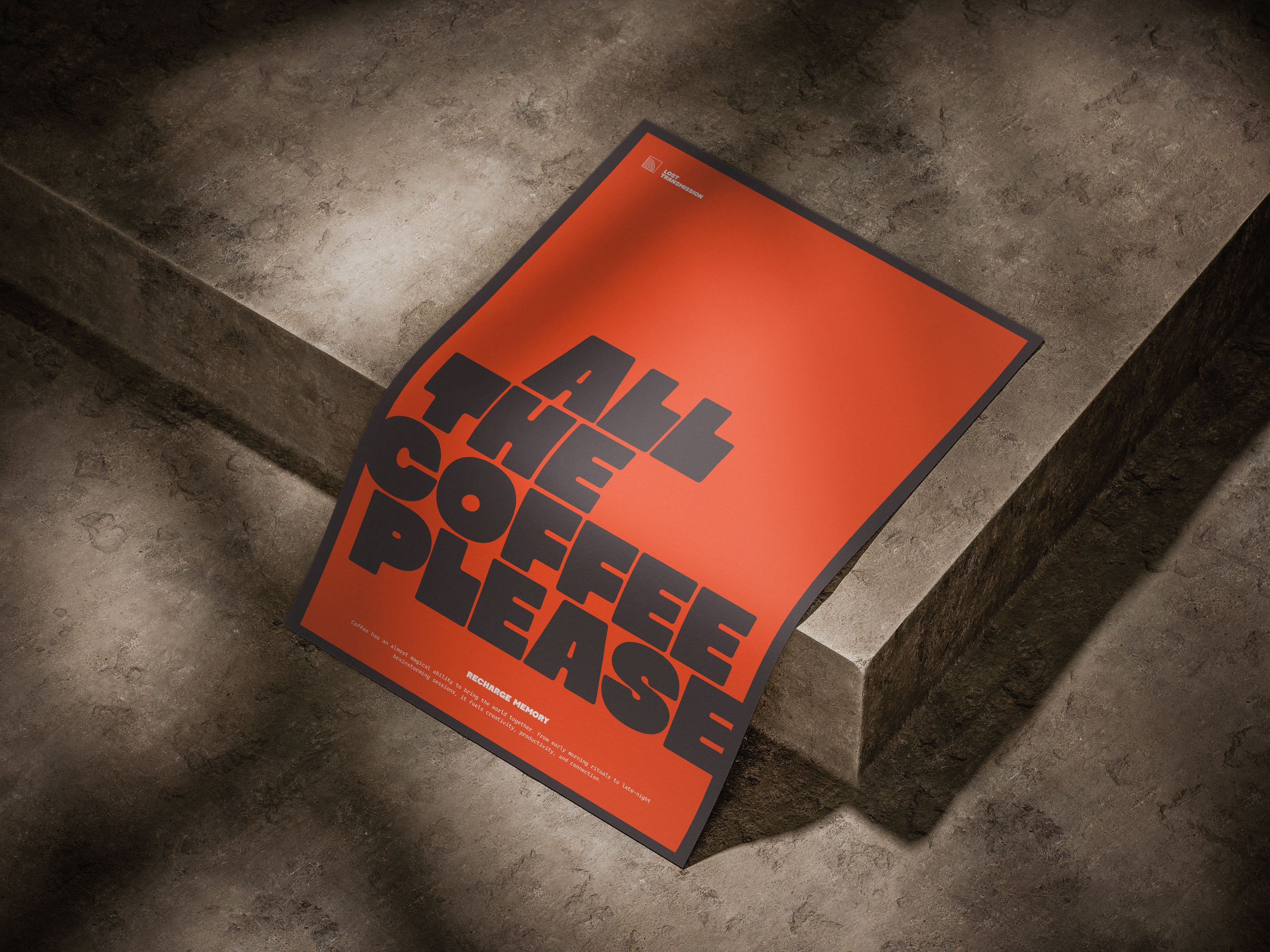 All the Coffee Please - Coffee Lover's Dream Poster - Bold Red Graphic Art for Your Space - Semi-Glossy Print