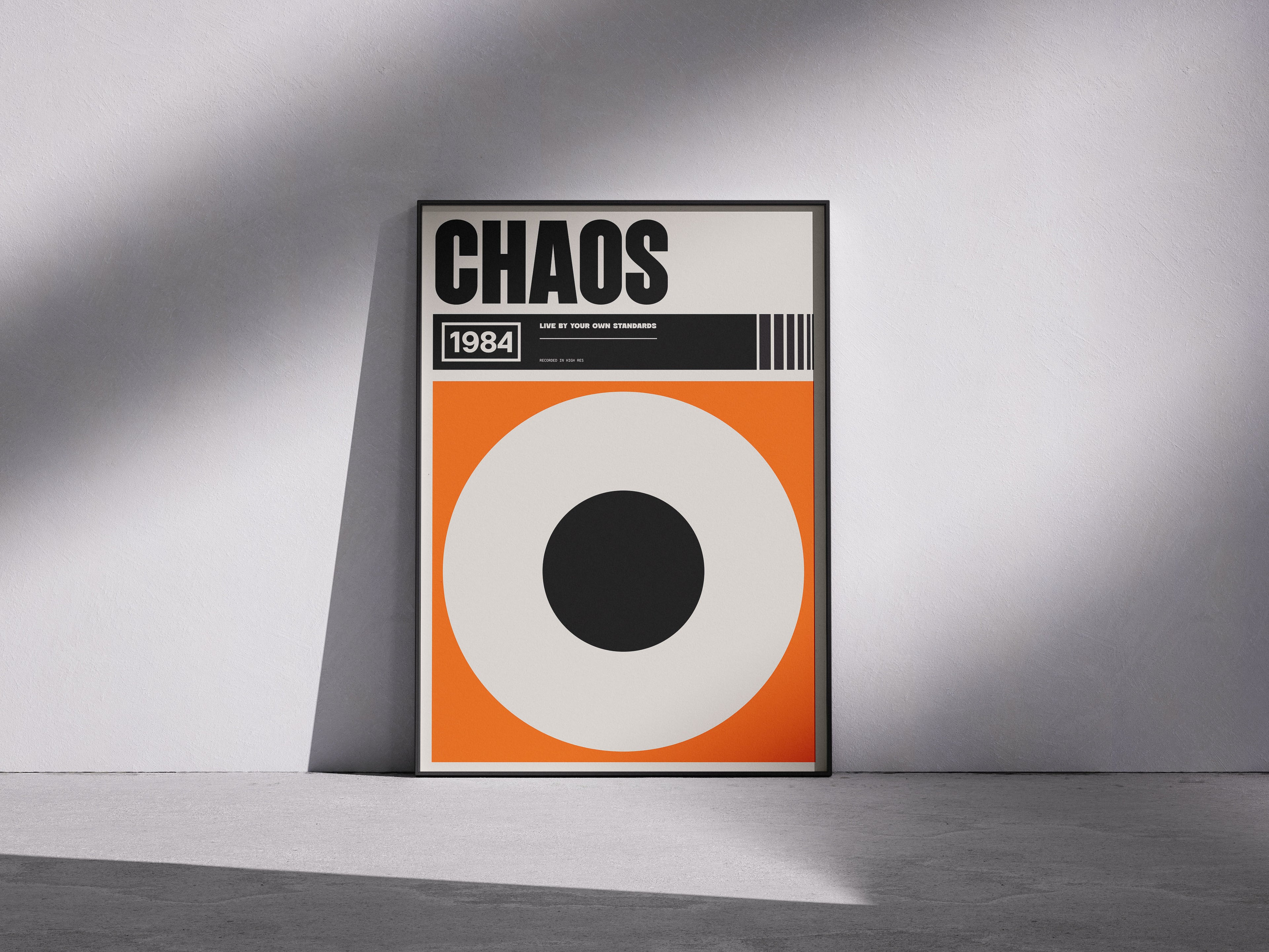 Retro Chaos Poster - 80s Inspired Minimalist Art Print - Semi-Glossy & Sustainable