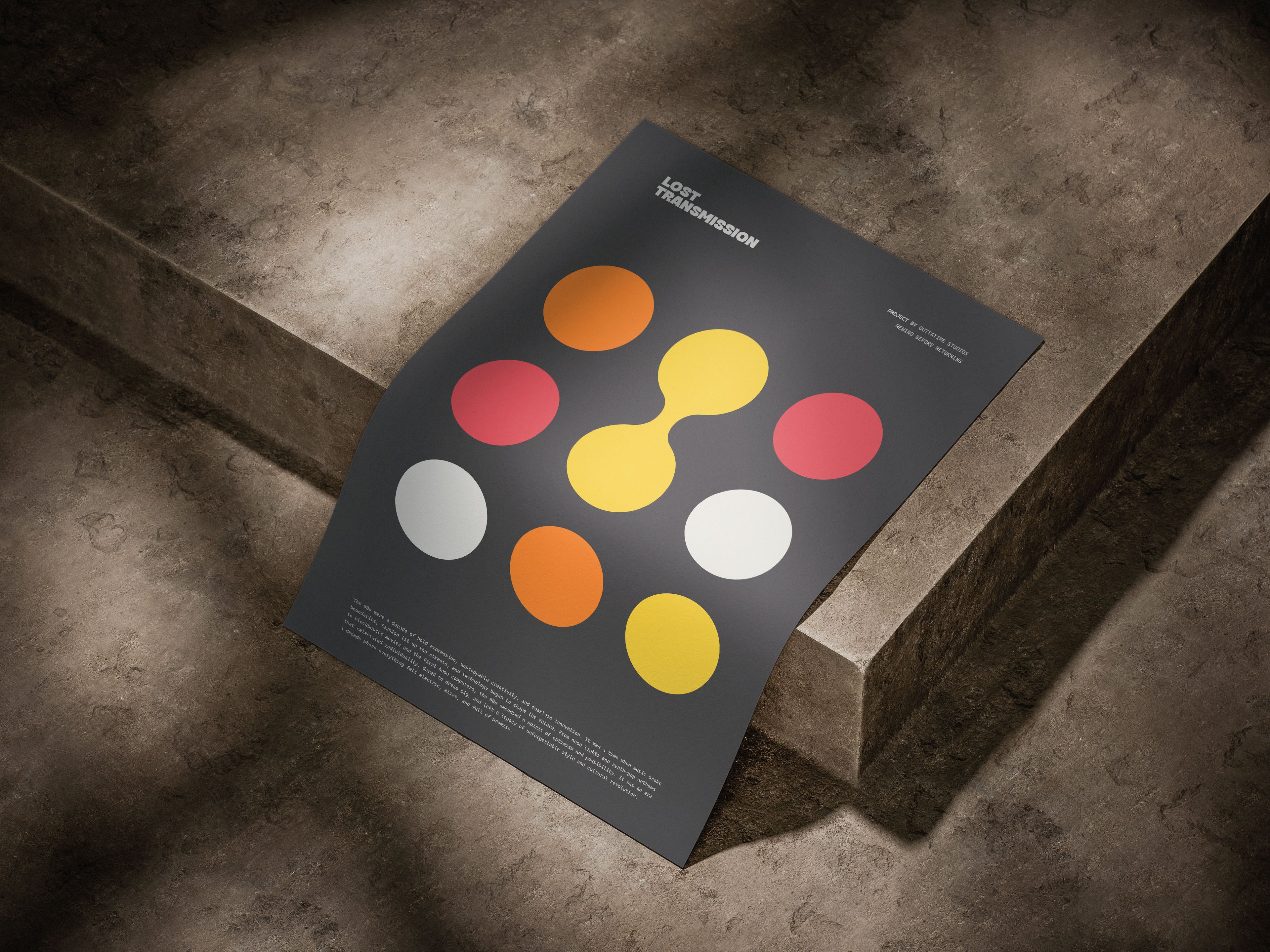 Retro Connected Dots Poster - Vibrant Graphic Print - Handmade Wall Art