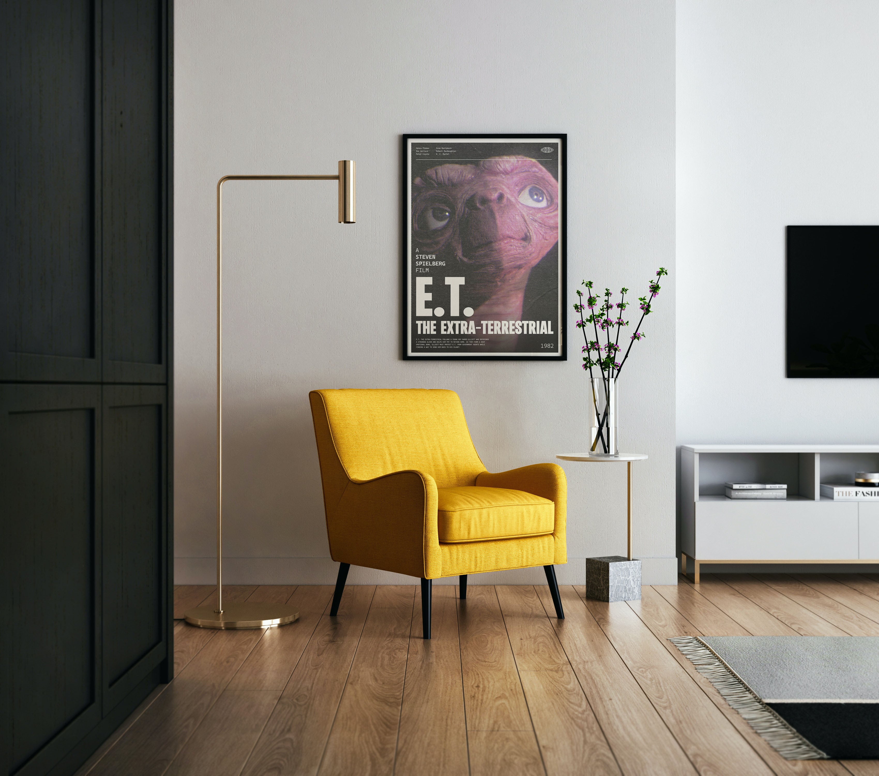 Retro E.T. The Extra-Terrestrial Movie Poster Print | Semi-Glossy Wall Art Decor