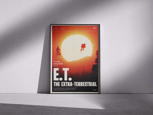 E.T. The Extra-Terrestrial Inspired Poster | Iconic Sunset Bike Scene Art Print