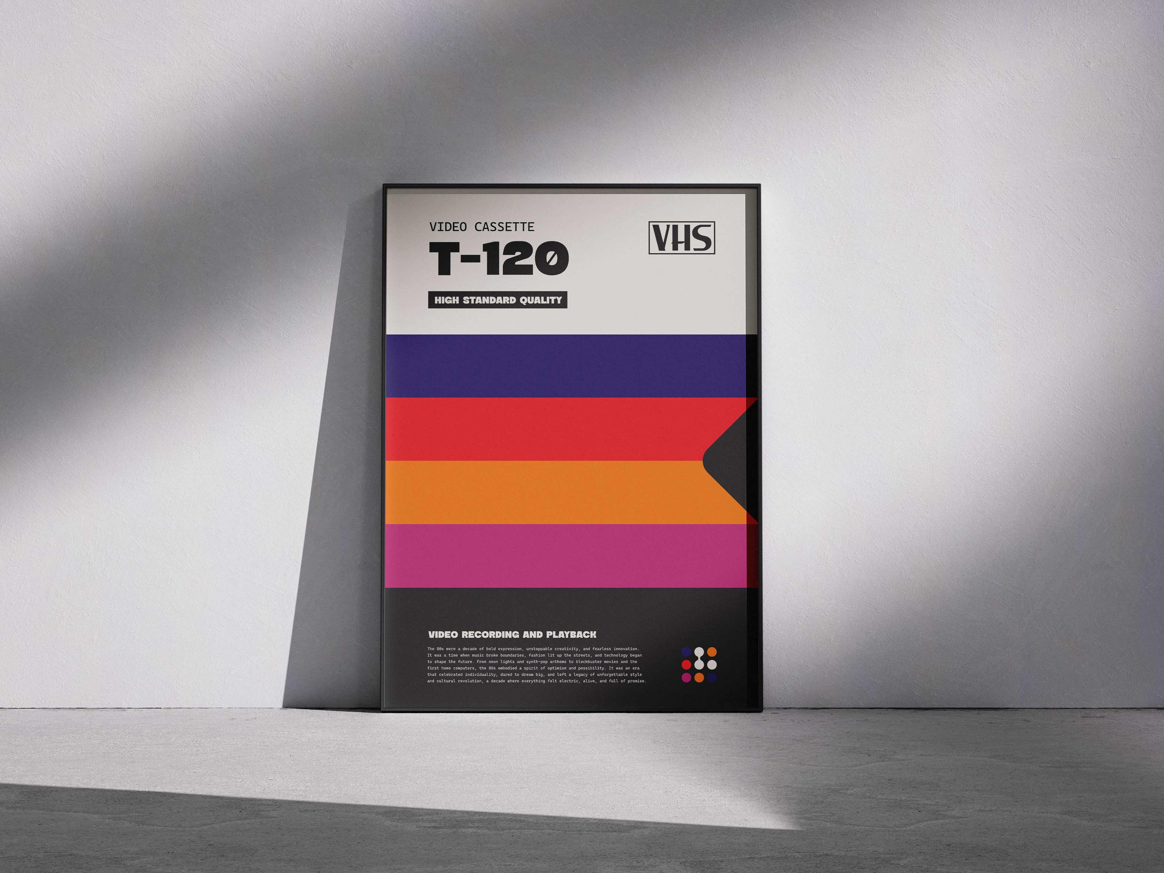 Retro VHS Tape Graphic Print Poster - Vintage 80's Art in 29 Sizes